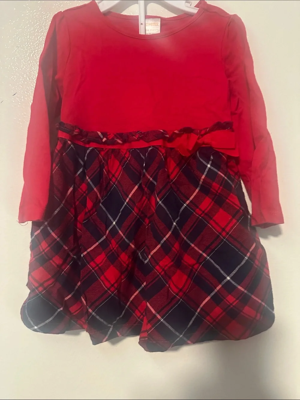 Gymboree Red Plaid Long-Sleeve Holiday Dress